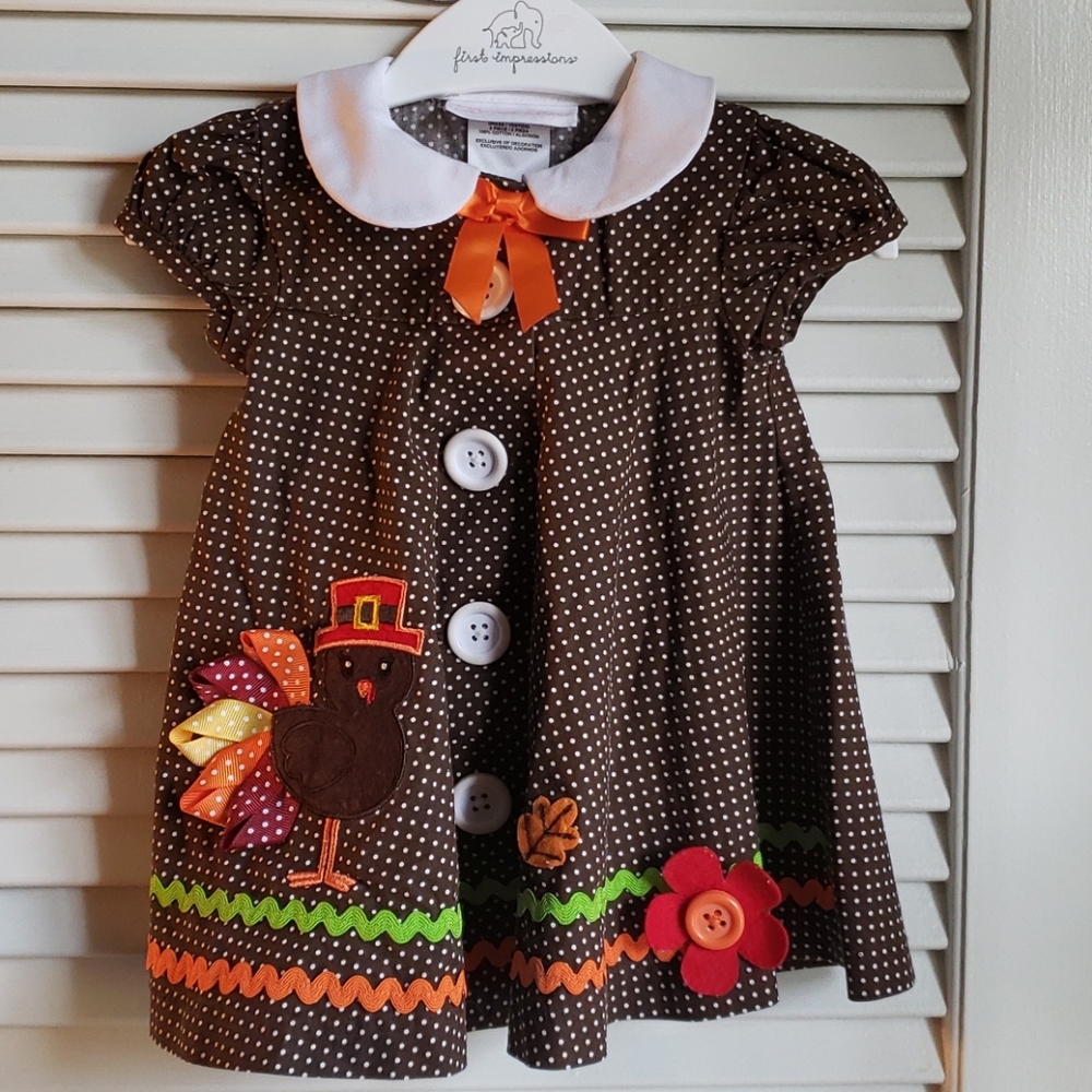 Bonnie Baby Thanksgiving themed baby dress